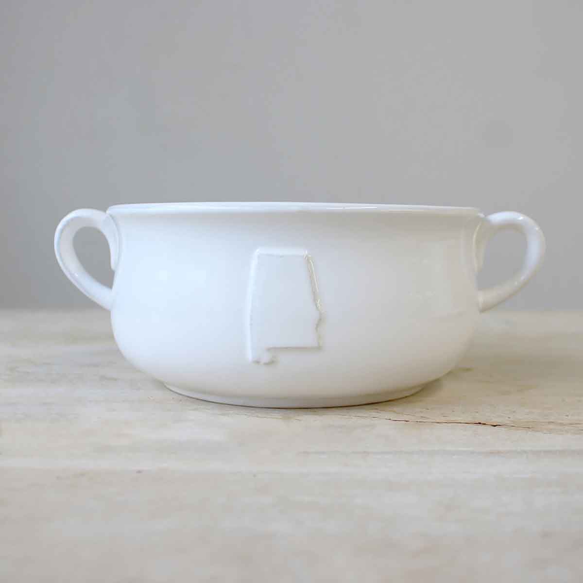 Alabama Double Handle Bowl White