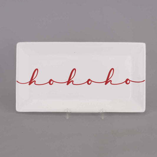 Ho Ho Ho Script Rectangle Platter 12 x 6.5