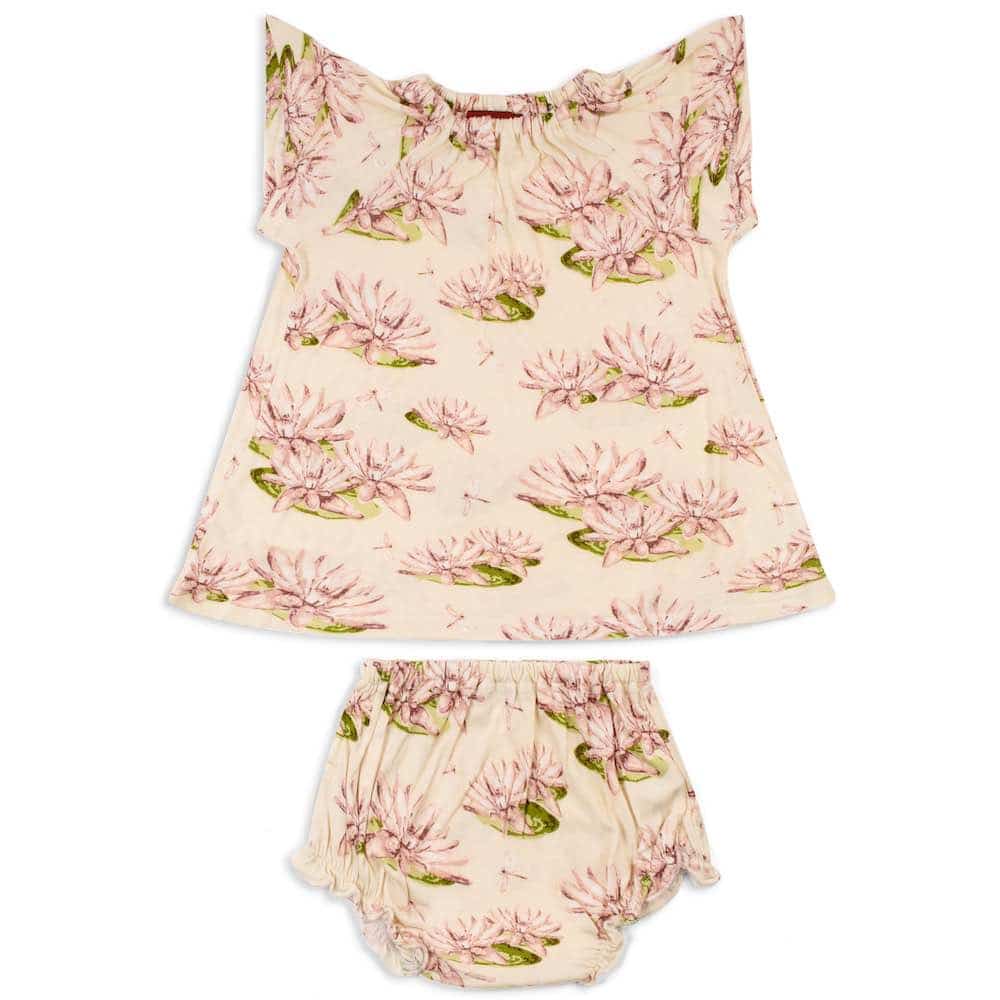 Long Sleeve Bamboo Dress "Water Lily"