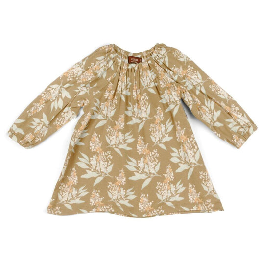 Gold Floral Organic Dress & Leggings Set