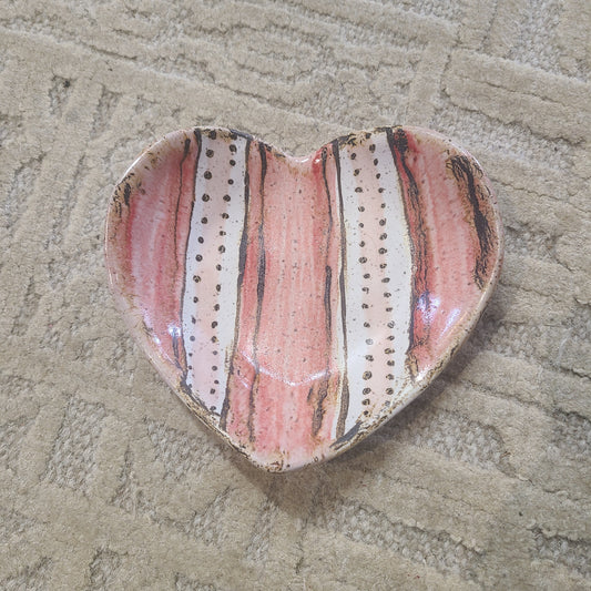 Striped Heart Trinket Dish