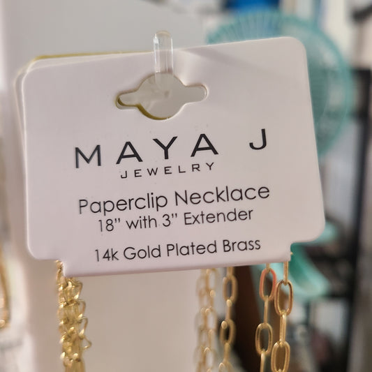 Maya J Birthstone Paperclip Necklaces