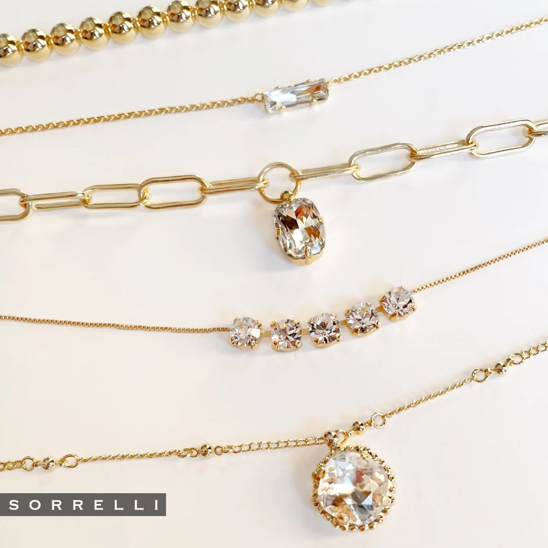 Nia Oval Pendant Necklace-Crystal