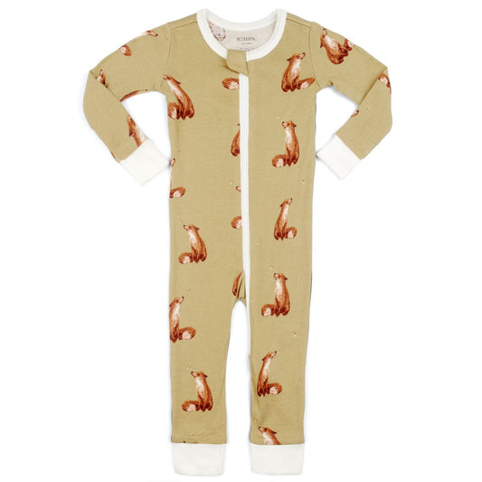Organic Cotton Zipper Pajamas "Gold Fox"