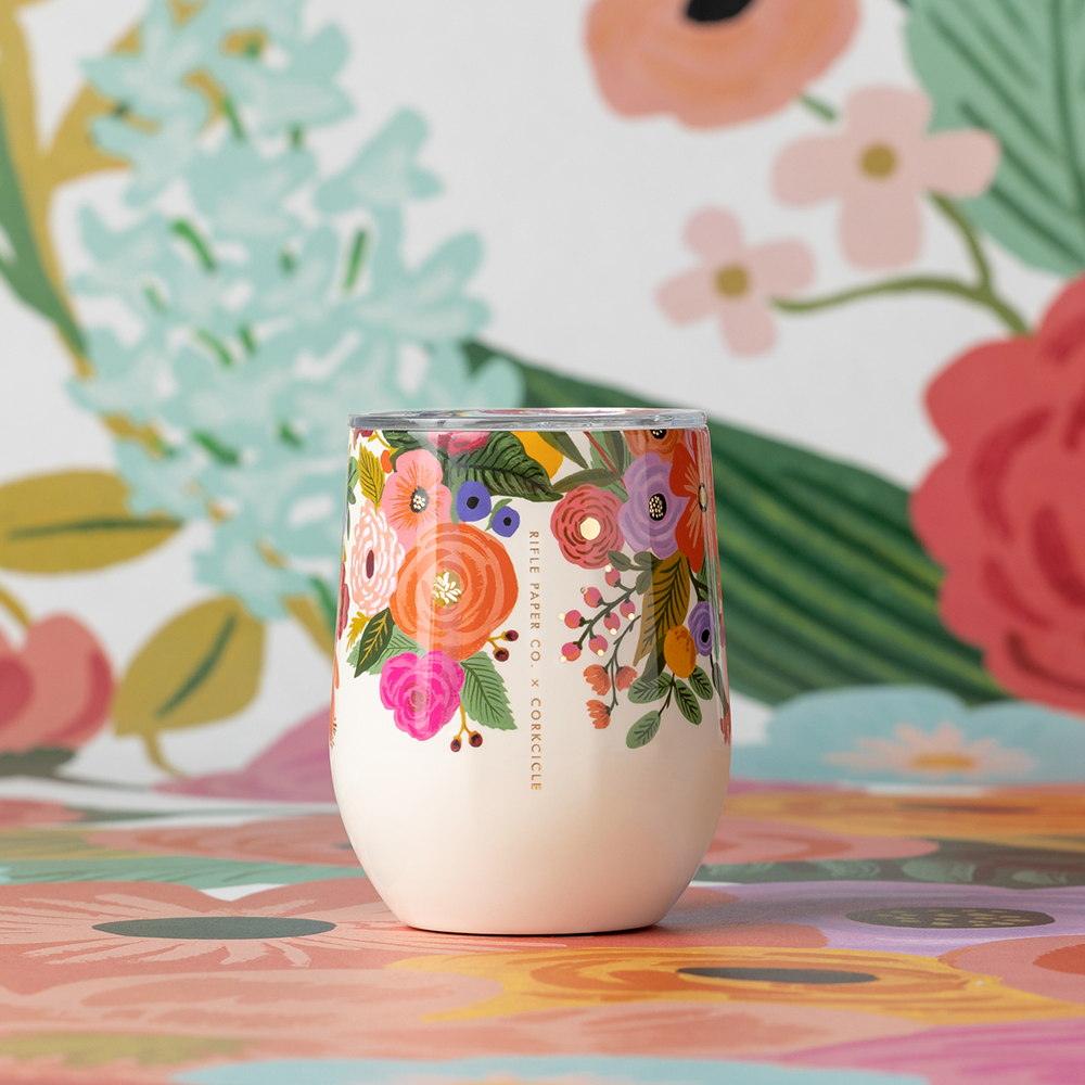 Rifle Paper Co. Stemless 12oz Cup-Garden Party Cream