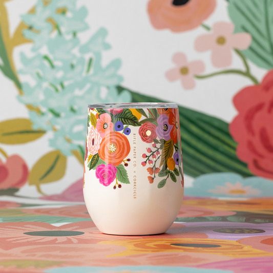 Rifle Paper Co. Stemless 12oz Cup-Garden Party Cream