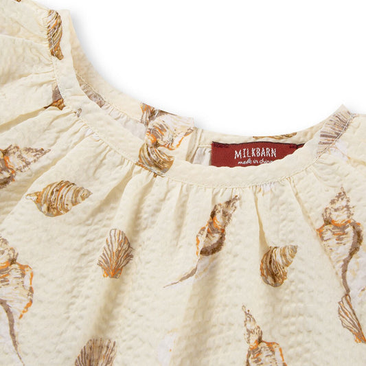 Butterfly Ruffle Blouse & Shorts- Seashells