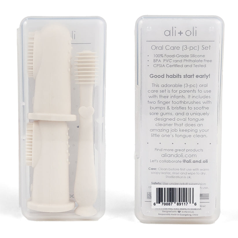 Ali + Oli Baby Finger Toothbrush & Tongue Cleaner Oral Set 3m+