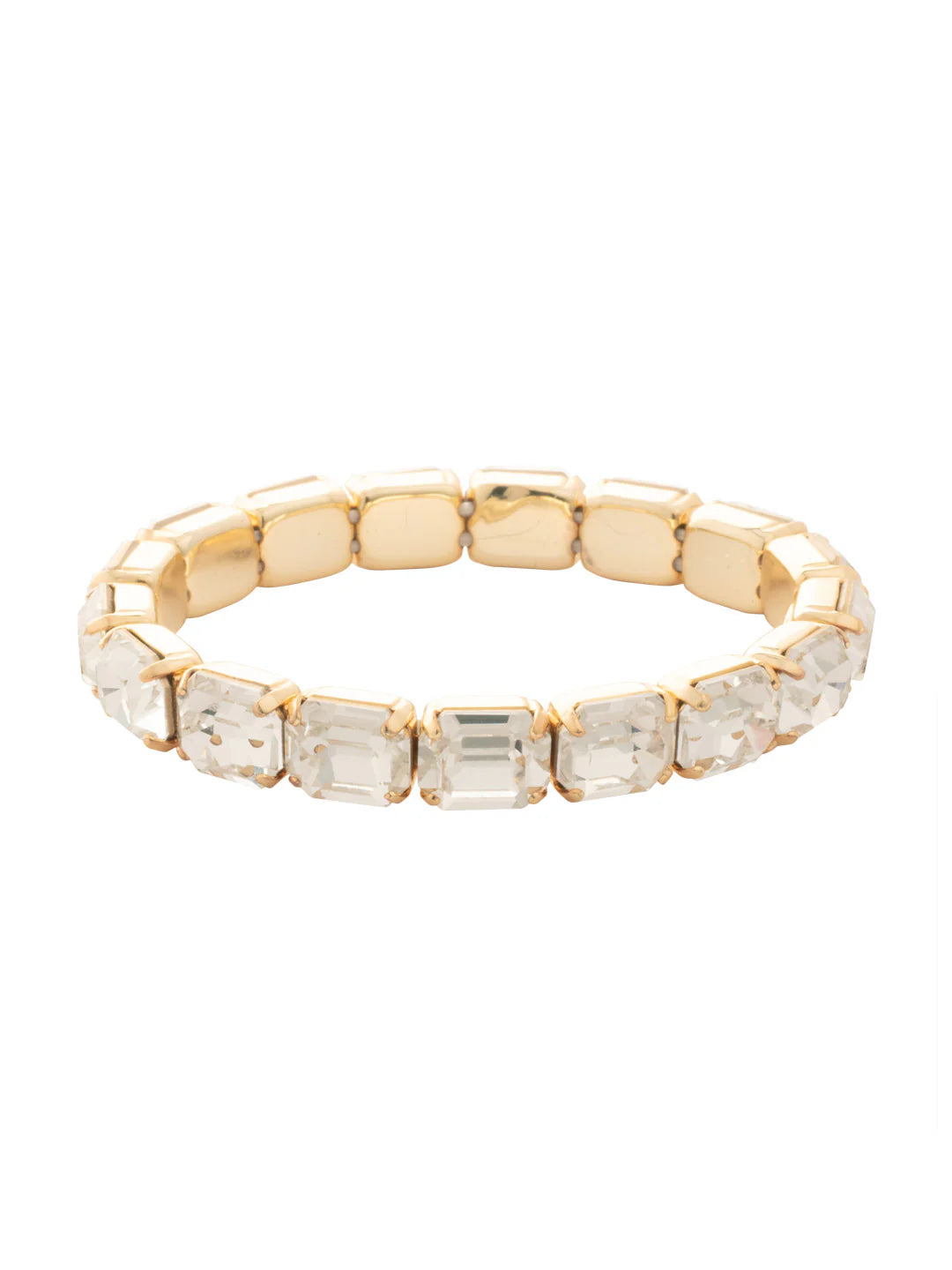 7 Inch Easton Emerald Cut Stretch Bracelet-Crystal