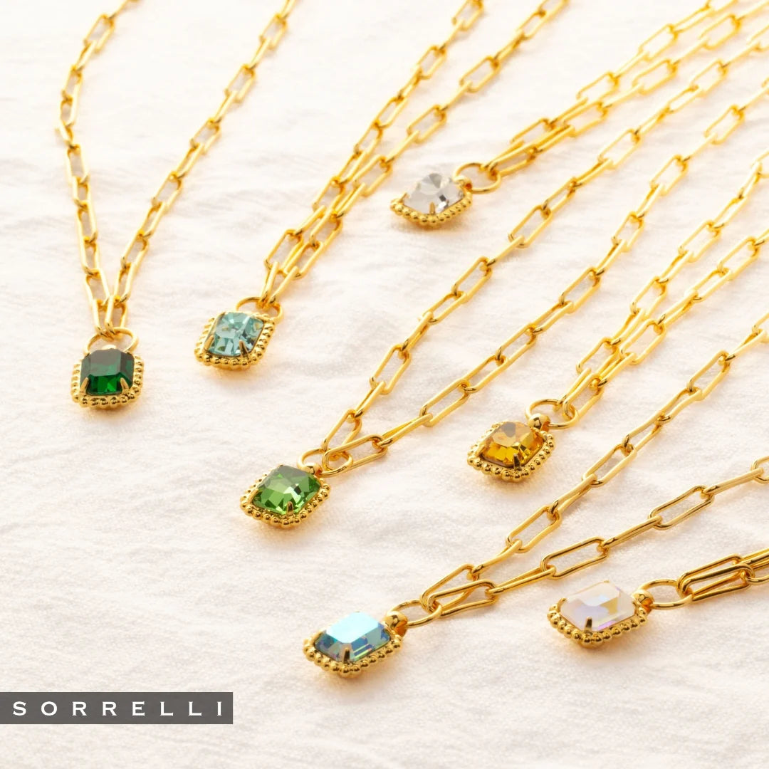 Octavia Scalloped Pendant Necklace-Emerald