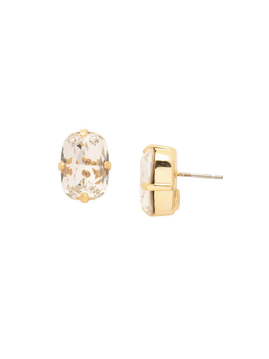 Nia Oval Stud Earrings - Crystal