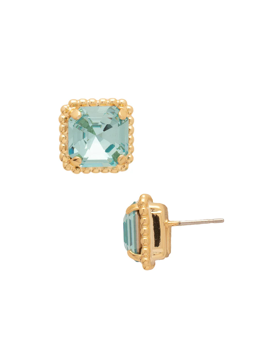 Izzy Decorated Stud Earrings- Aqua
