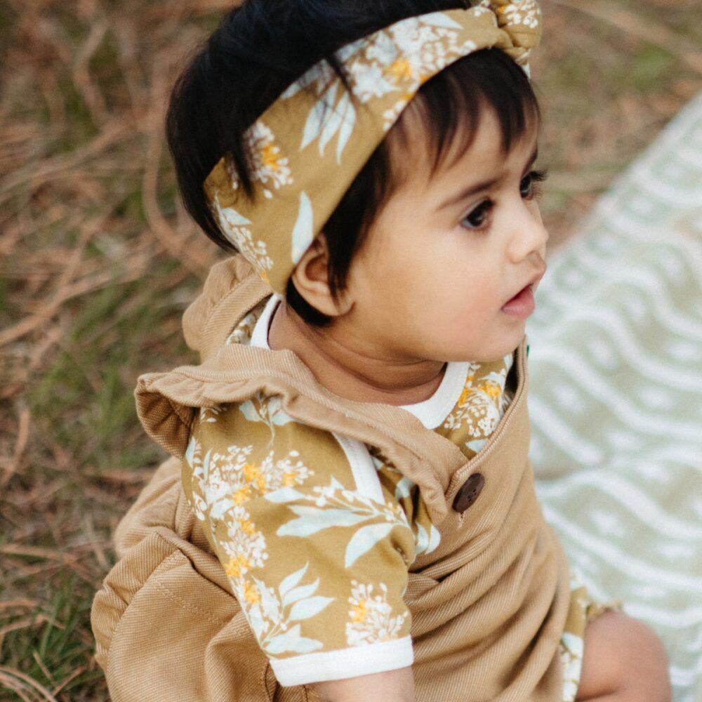 Organic One Piece Gold Floral