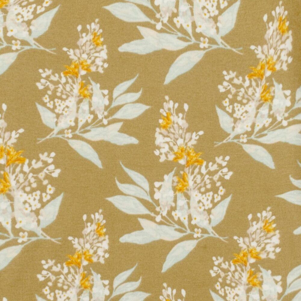 Gold Floral Organic Dress & Leggings Set