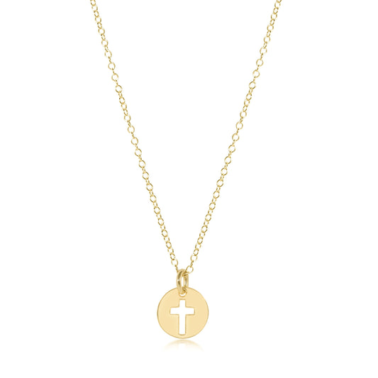 16" Blessed Gold Disc Necklace