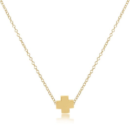 16" Signature Gold Cross Necklace