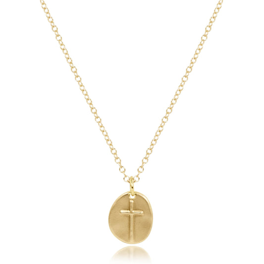 16" Necklace Gold-Inspire Small Gold Charm