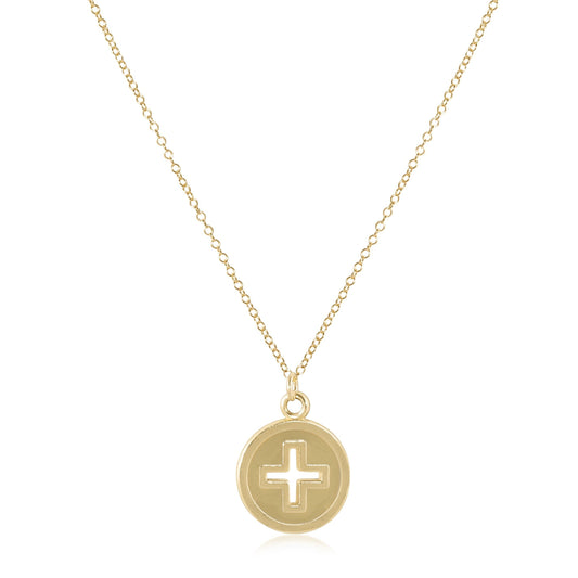 Enewton 16" Gold Necklace- Signature Cross Disc