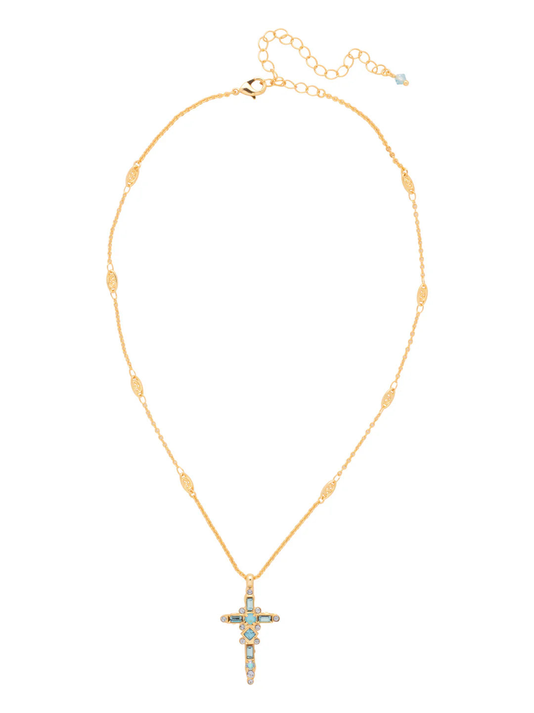 Dierdre Cross Pendant Necklace-Ocean