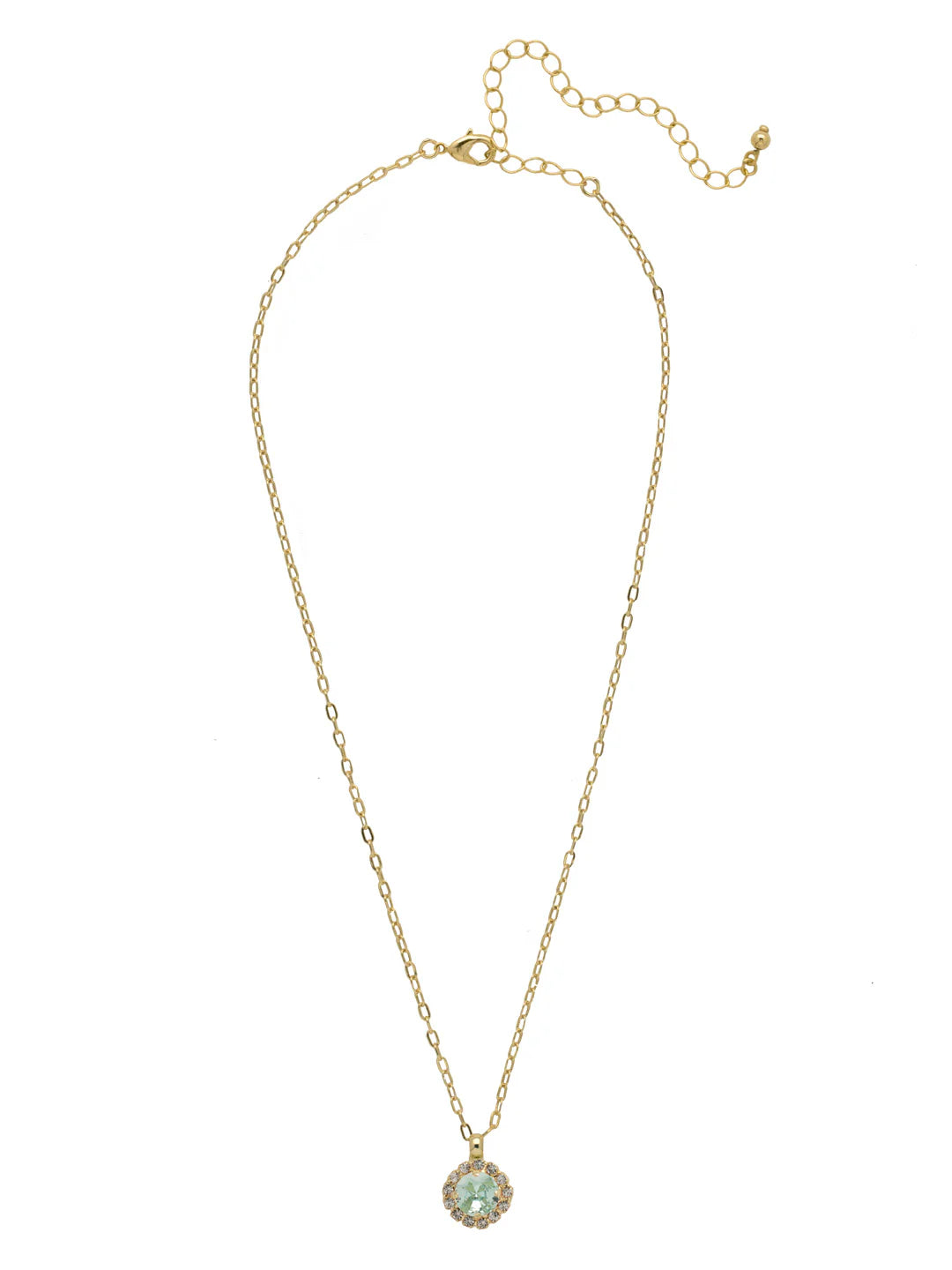 Haute Halo Pendant Necklace - Aquamarine