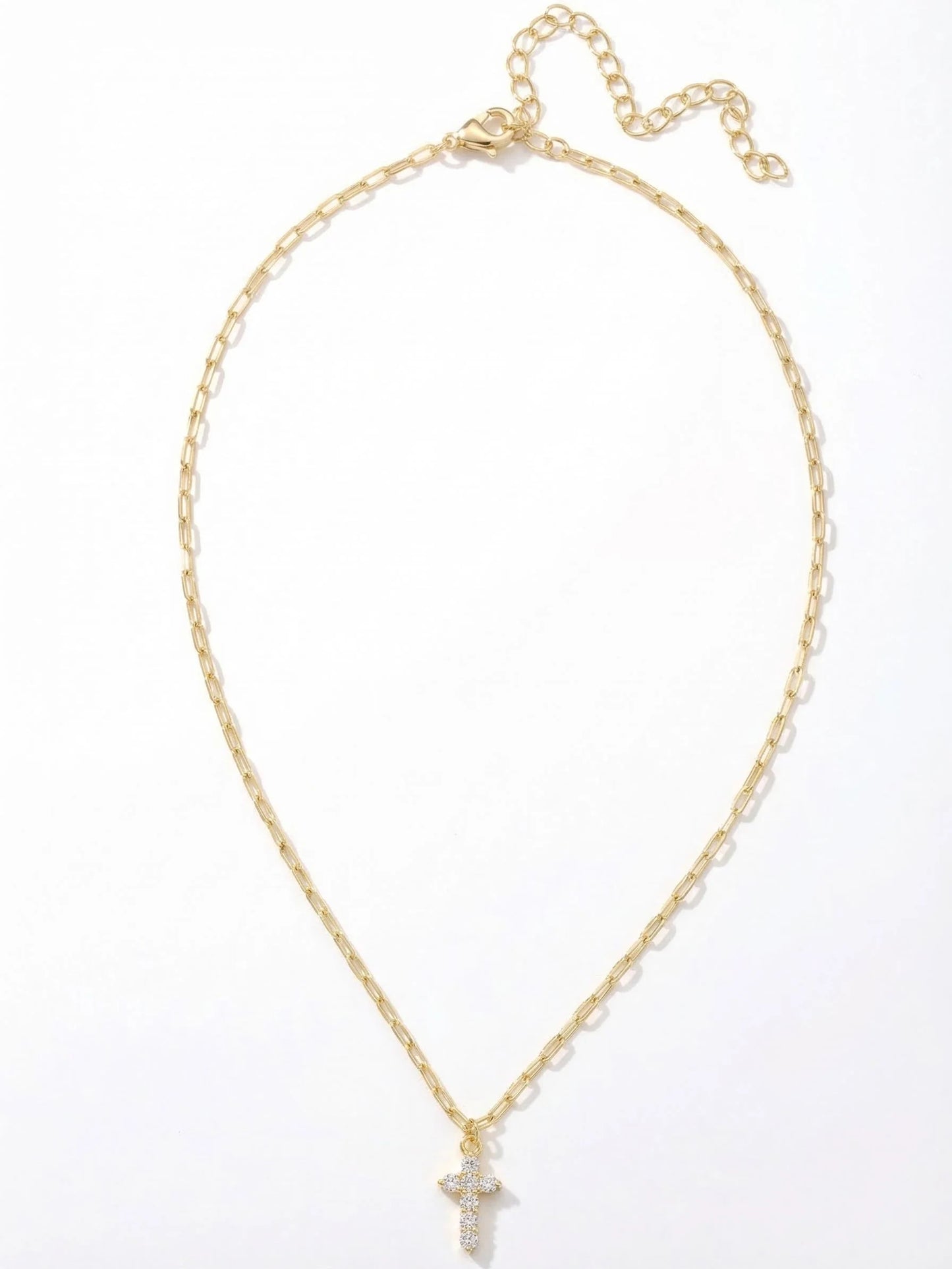 Crystal Cross Pendant Necklace- NFM7BGCRY