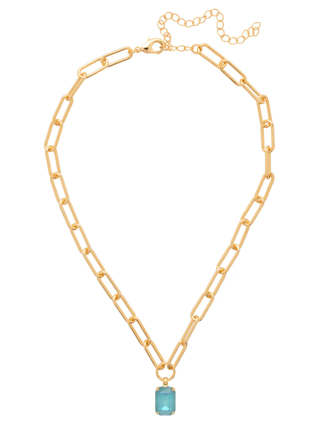 Nia Emerald Pendant Necklace- Summer Blue Delite