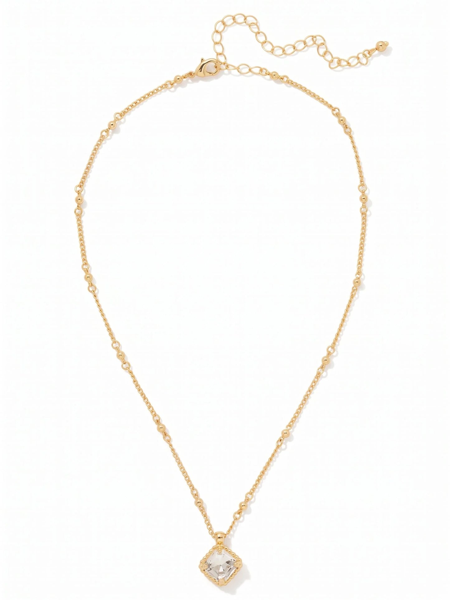 Izzy Decorated Pendant Necklace- Crystal