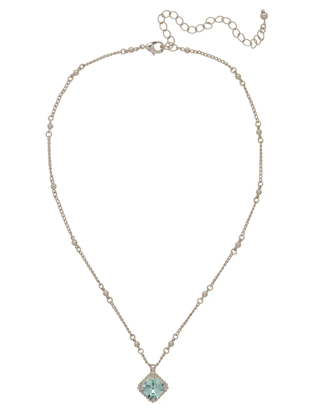 Izzy Decorated Pendant Necklace- Aquamarine