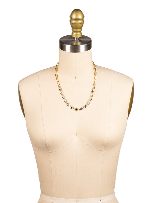 Octavia Paperclip Tennis Necklace-Crystal