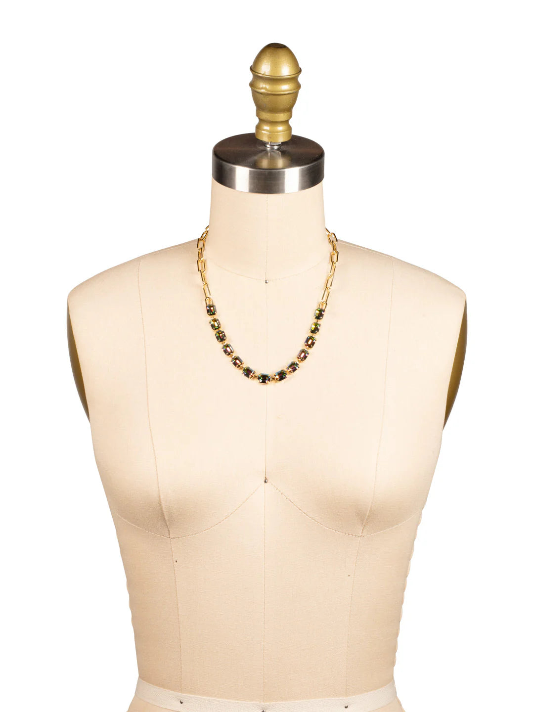 Octavia Paperclip Tennis Necklace-Volcano