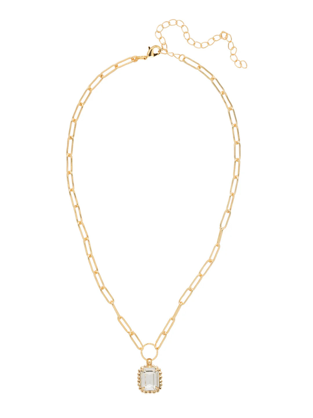 Octavia Scalloped Pendant Necklace- Crystal