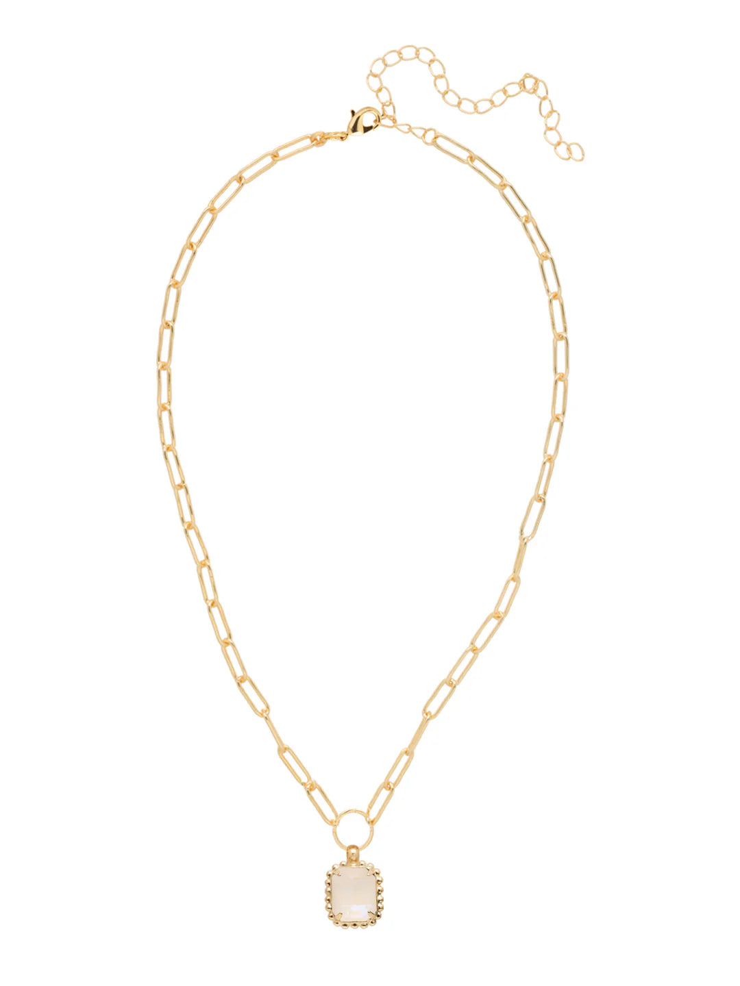 Octavia Scalloped Pendant Necklace- Ultra White