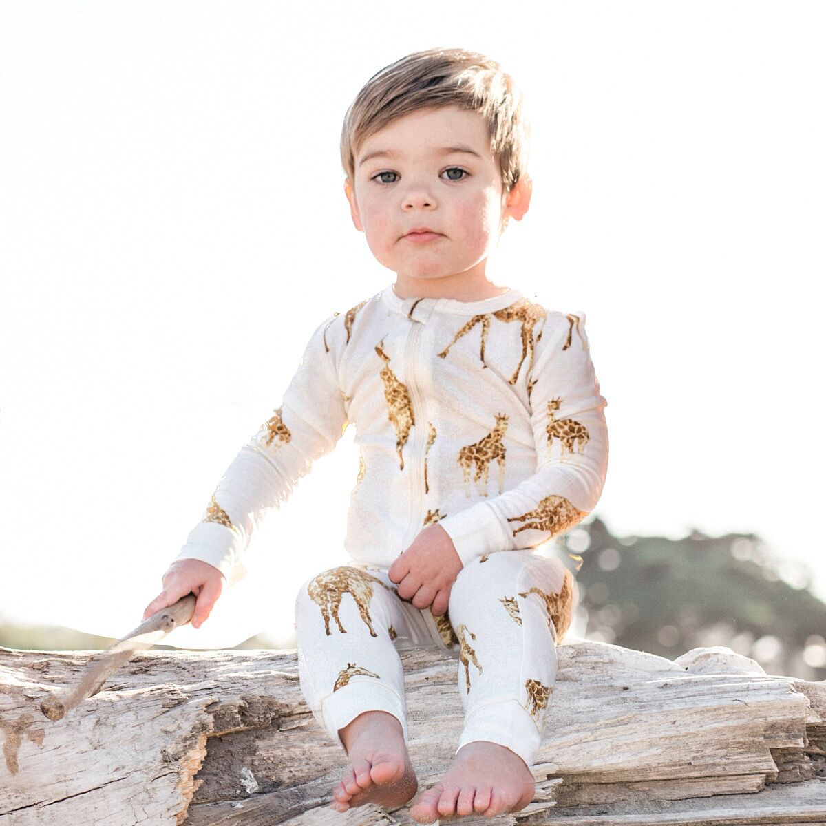 Organic Cotton Zipper Pajamas "Gold Fox"