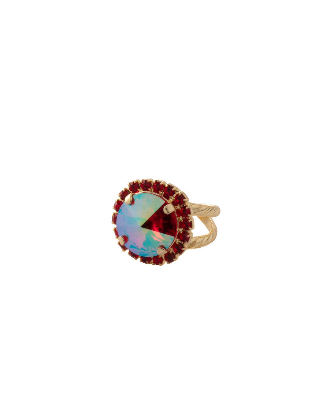 Haute Halo Ring-Cranberry