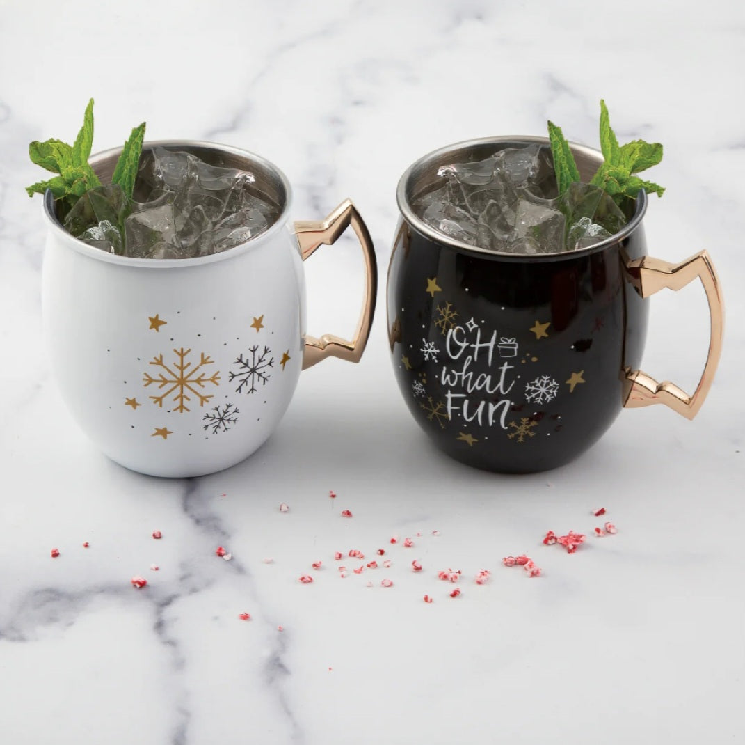 Cambridge 2 pk Mule Mugs "Oh What Fun"