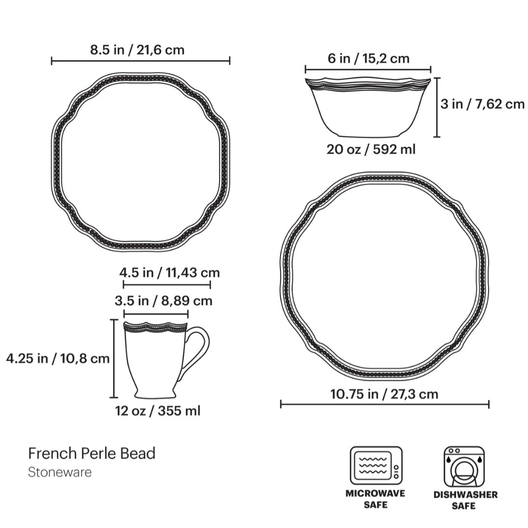 French Perle Bead White 4PPS