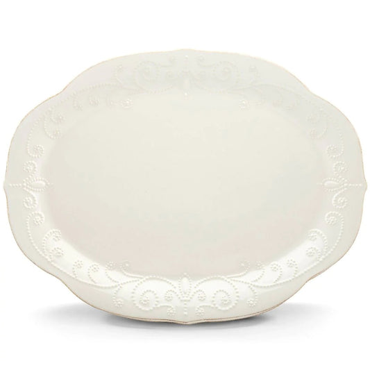 French Perle White Oval Platter