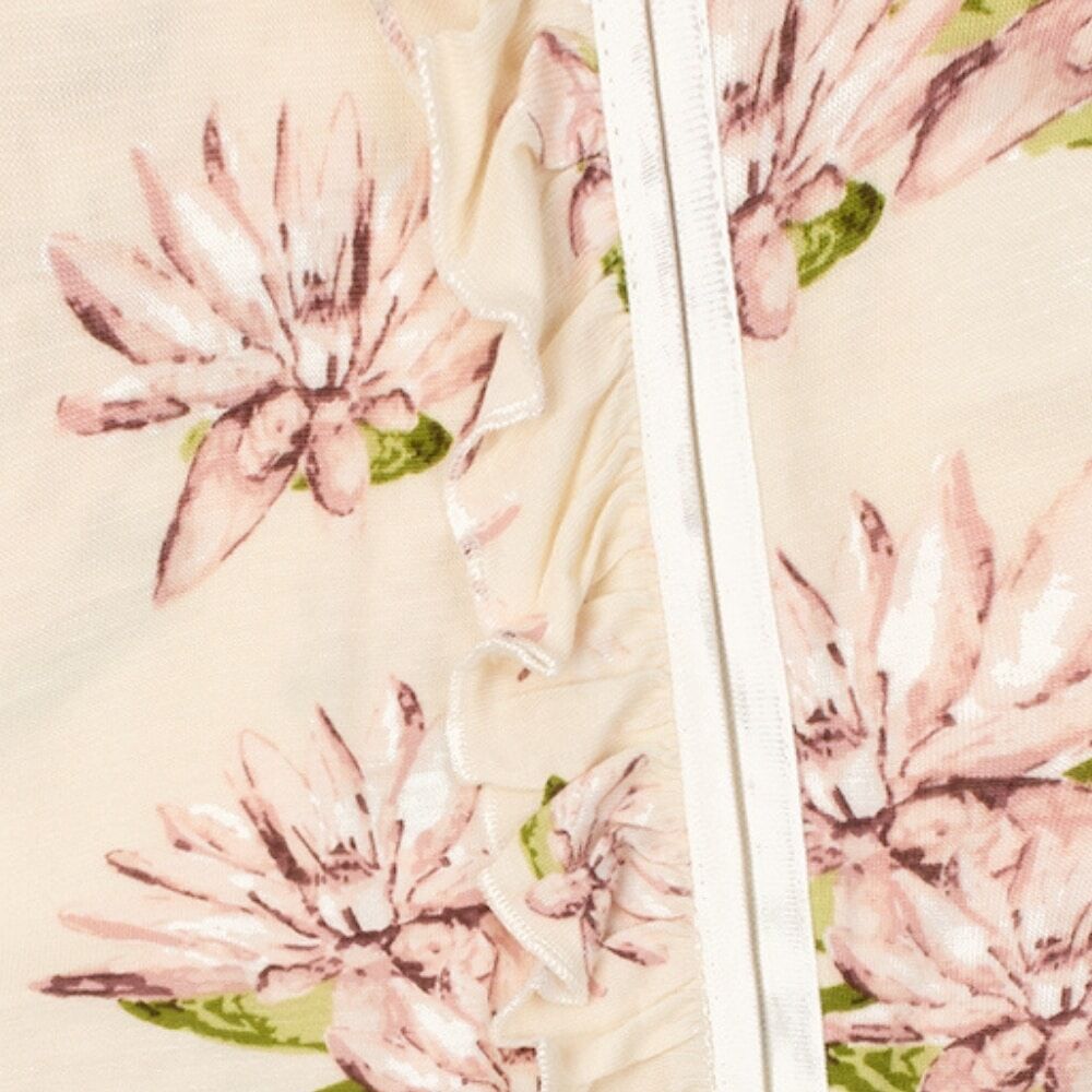 Ruffle Zipper Romper Water Lily