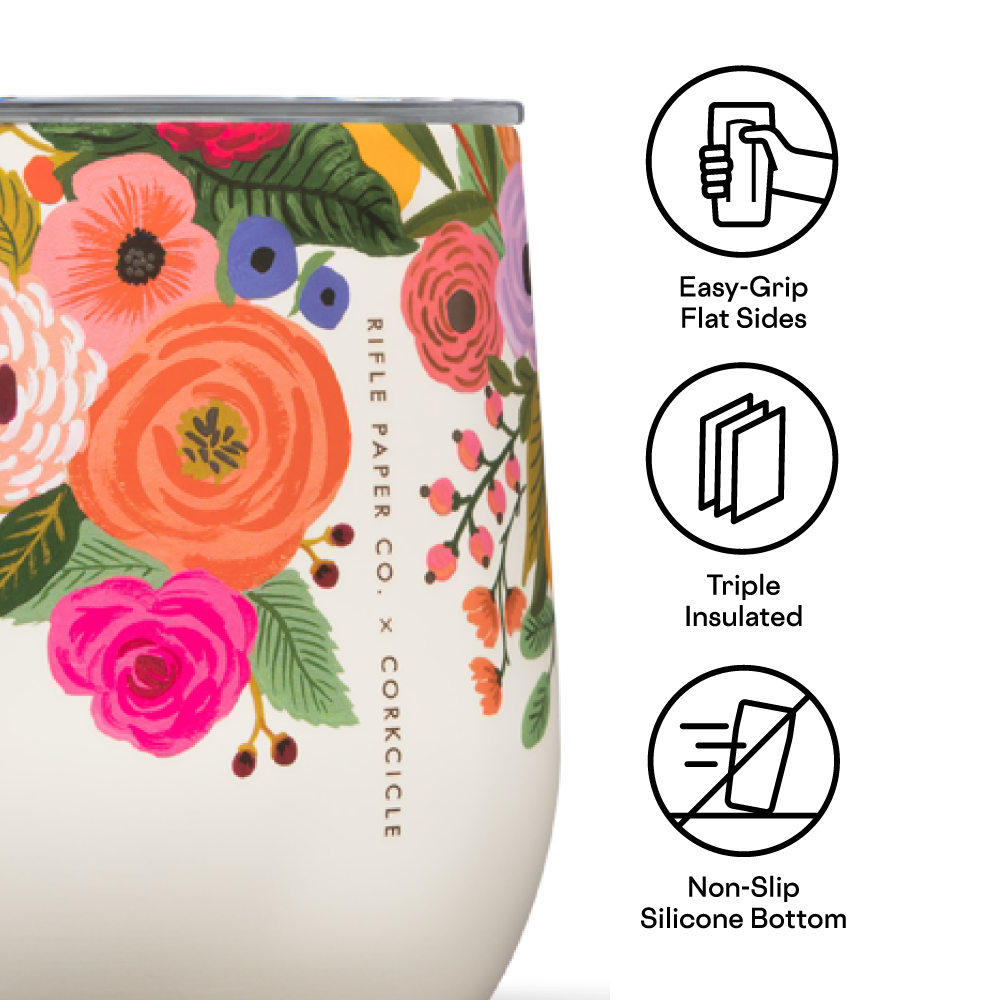Rifle Paper Co. Stemless 12oz Cup-Garden Party Cream