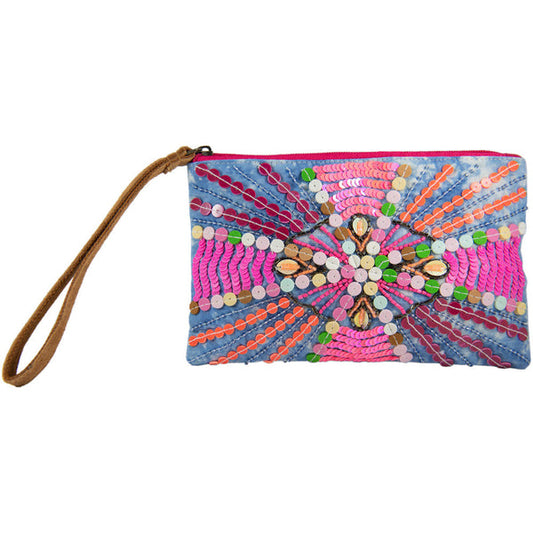 Katydid Beaded Wristlet