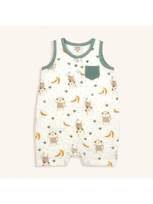 Monkey Sleeveless Short Romper