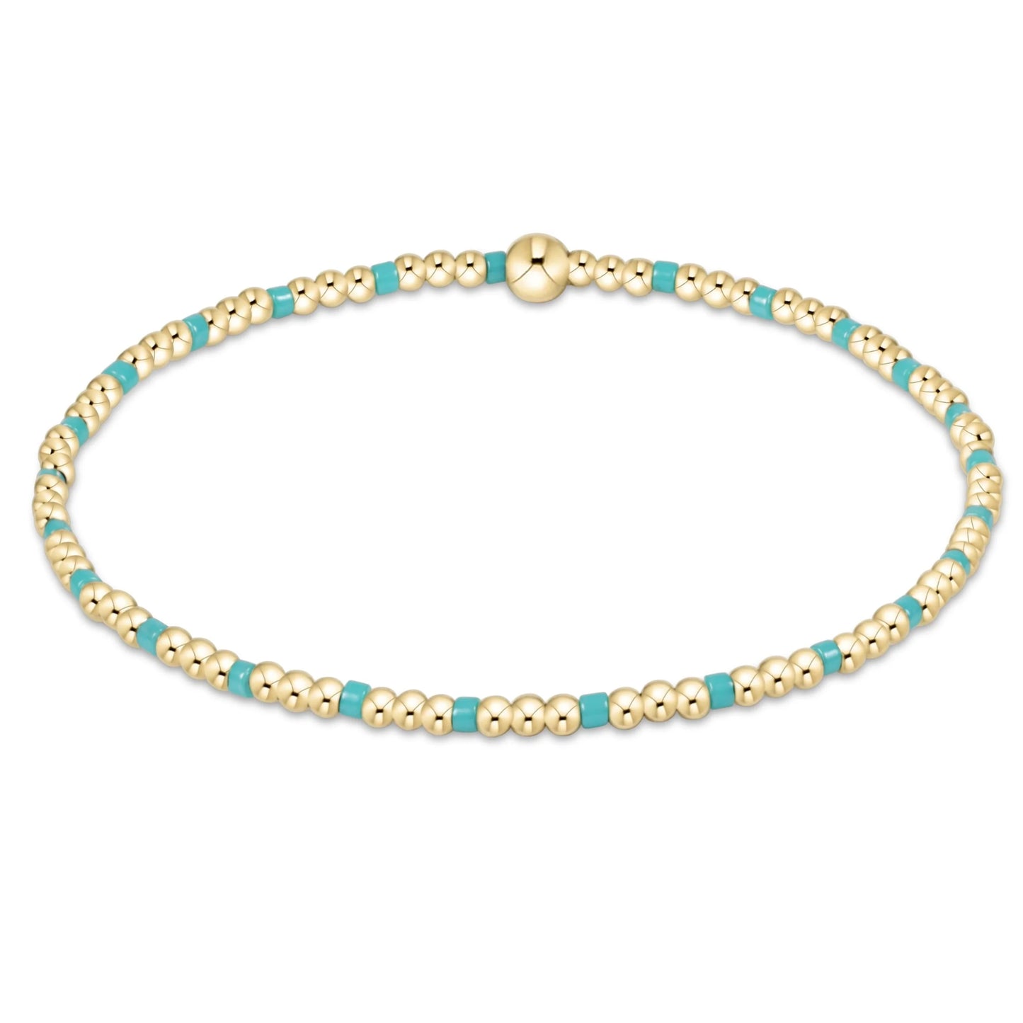 Hope Sincerity Pattern 2mm Bead Bracelet-Turquoise