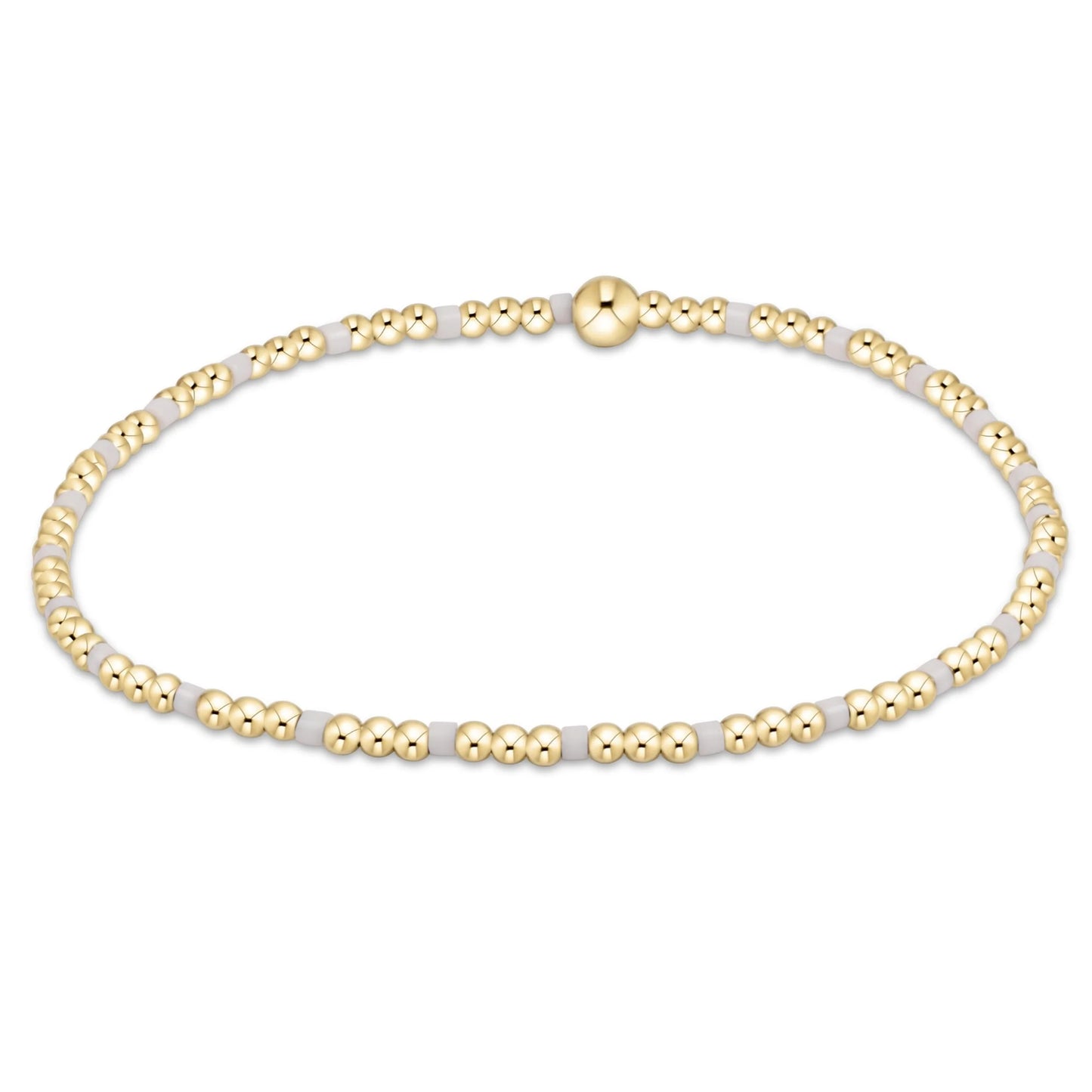 Hope Joy Pattern 2mm Bead Bracelet-White