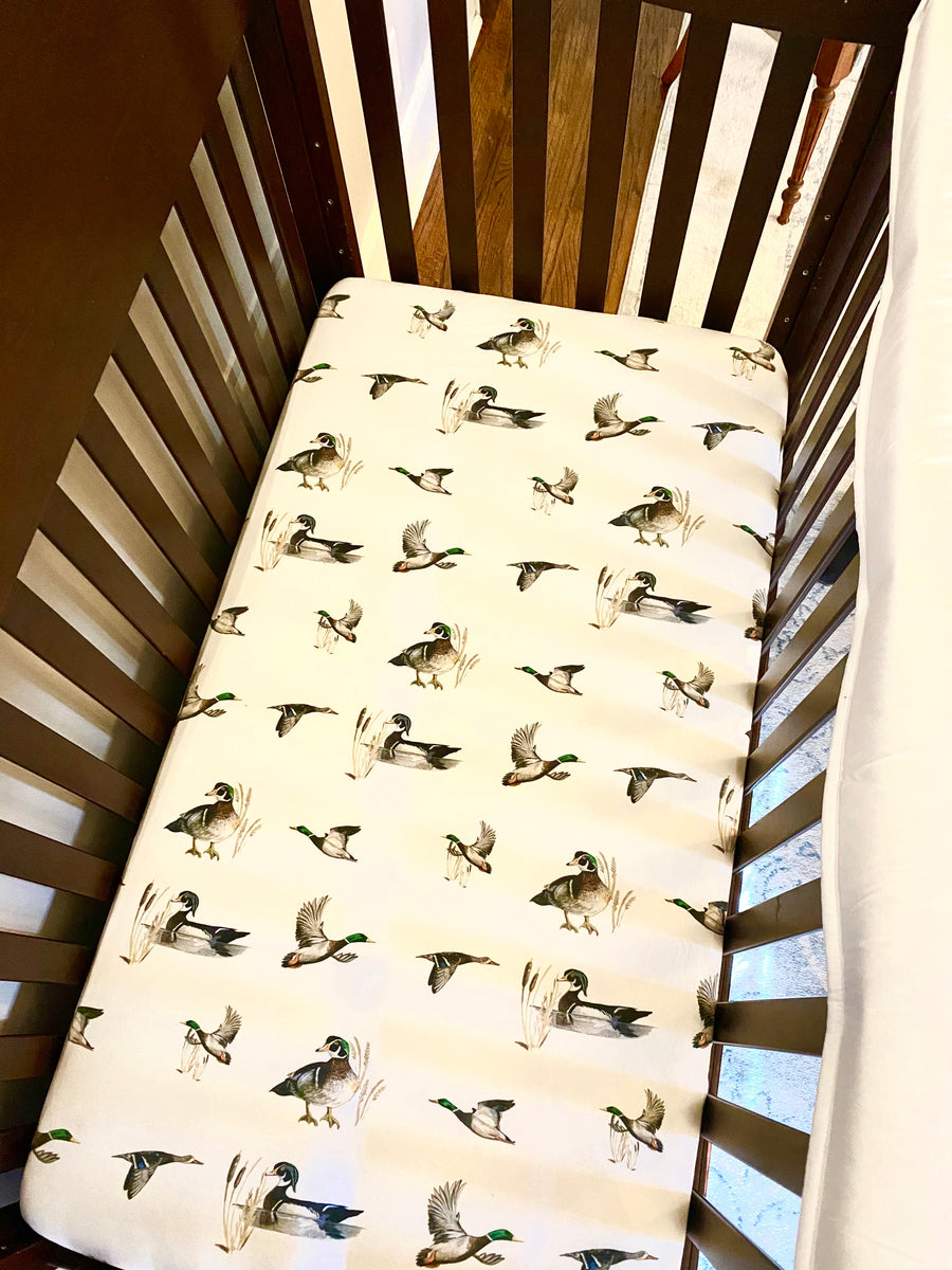 Diving Ducks Crib Sheet
