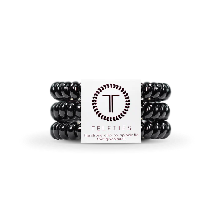 Jet Black Small Hair Ties (3 pack)