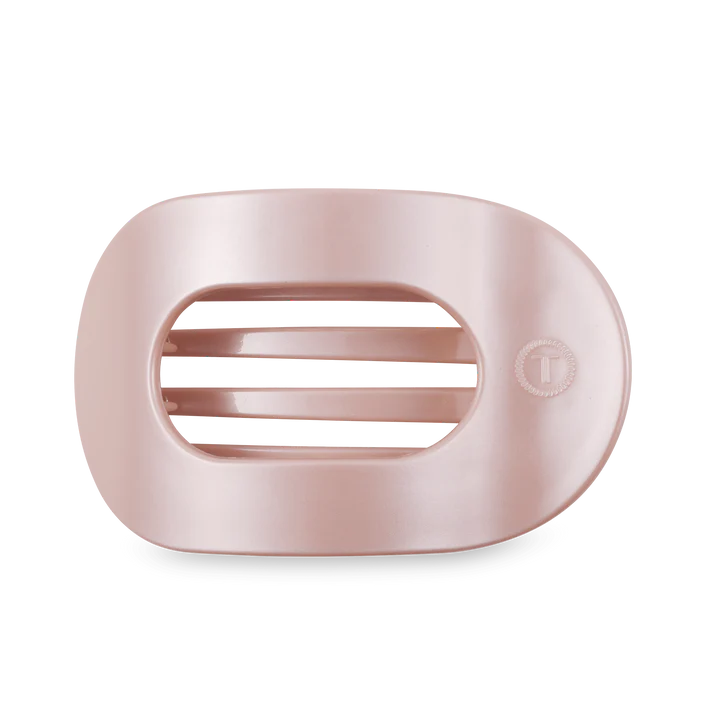 Pearly Pink Flat Large Round Hair Clip