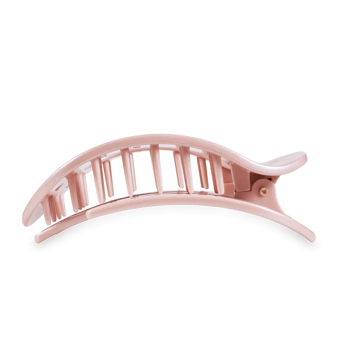 Pearly Pink Flat Large Round Hair Clip