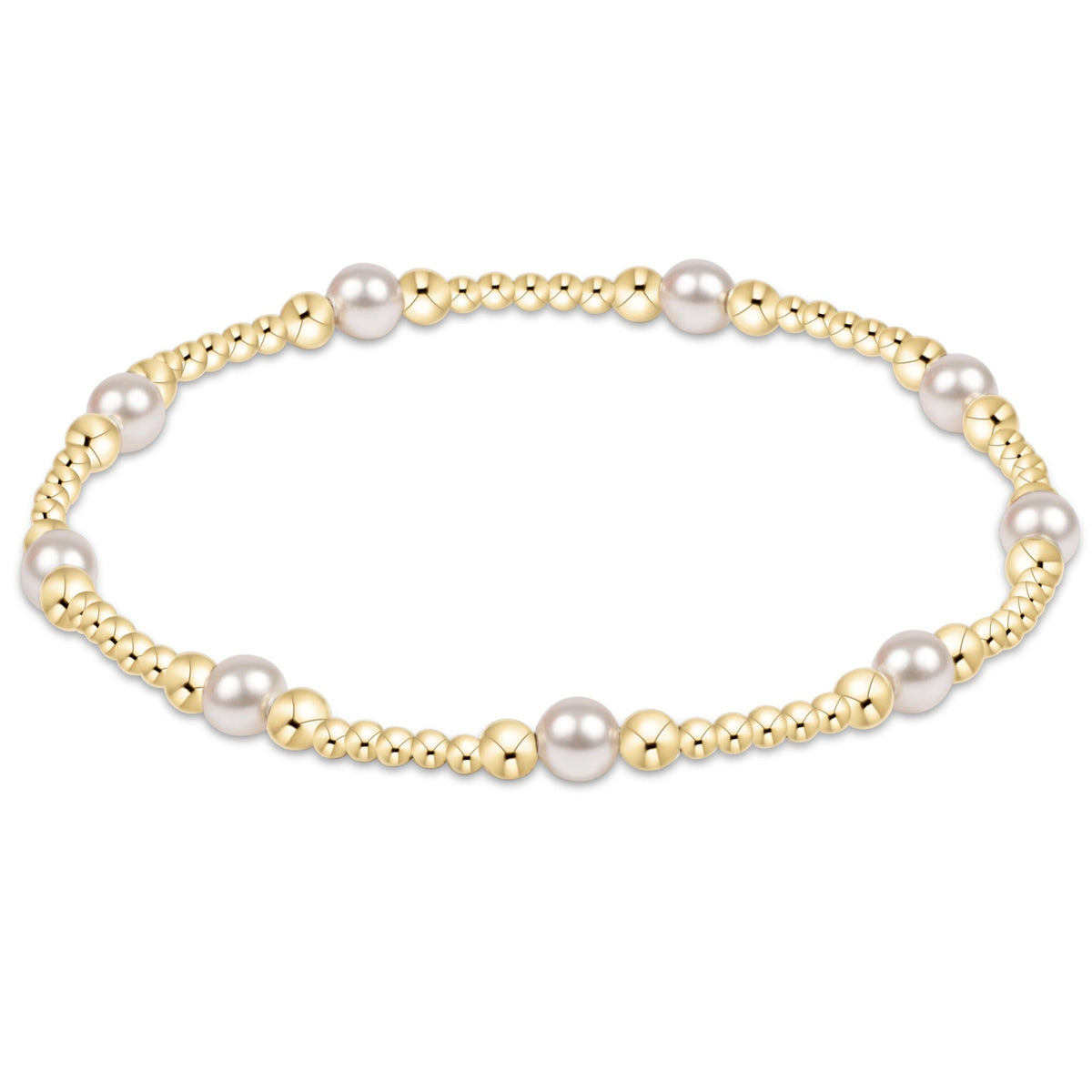 Classic Pearl Purpose Pattern 4mm Bead Bracelet