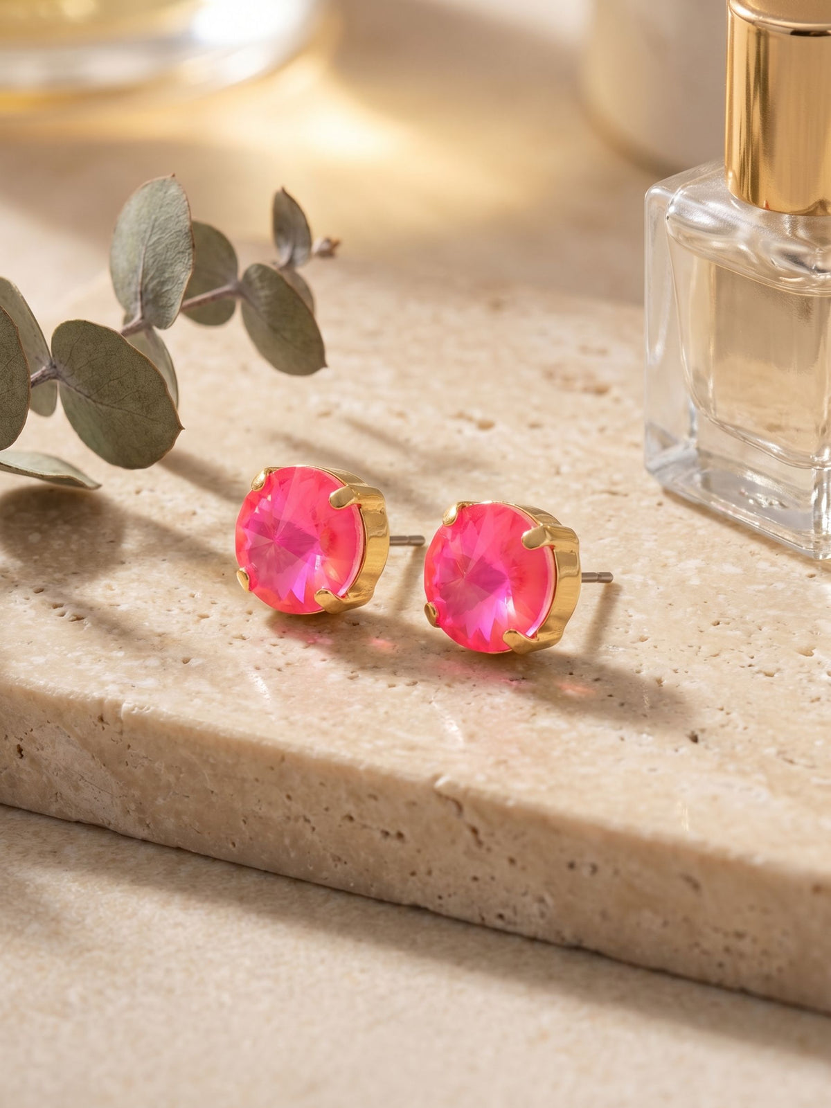 London Stud Earrings - Electric Pink