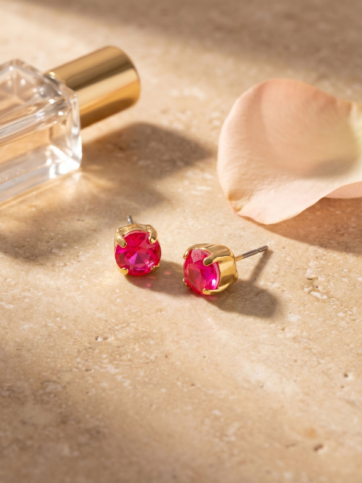 Simple Stud Earrings - Electric Pink